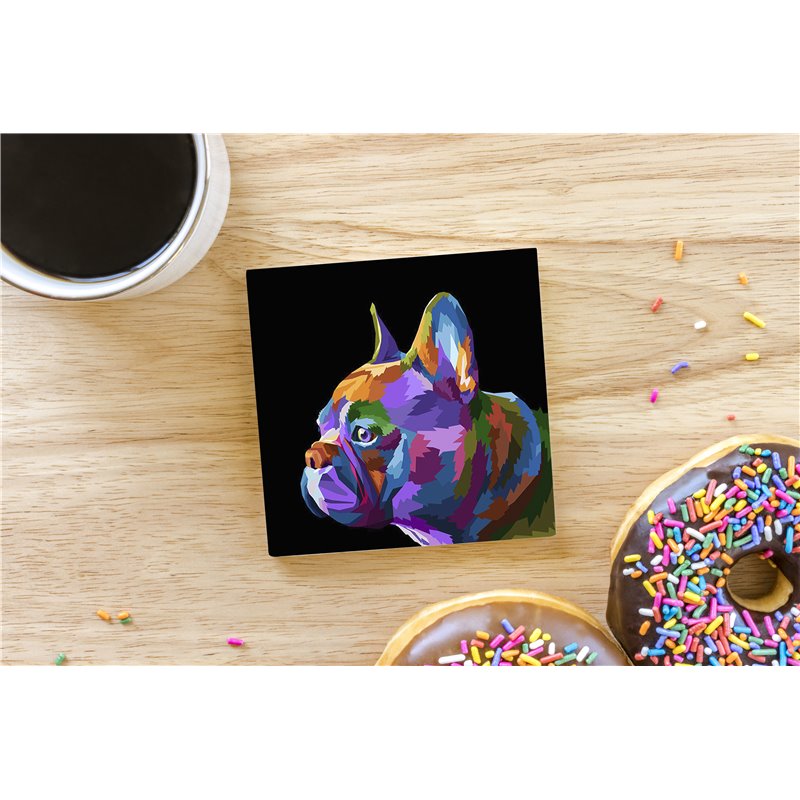 Tech Ceramic Coaster - 10cm  -  Dog (29)