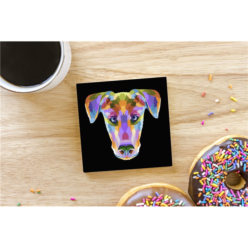 Tech Ceramic Coaster - 10cm  -  Dog (30)