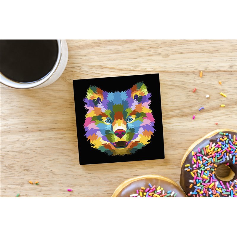 Tech Ceramic Coaster - 10cm  -  Dog (33)