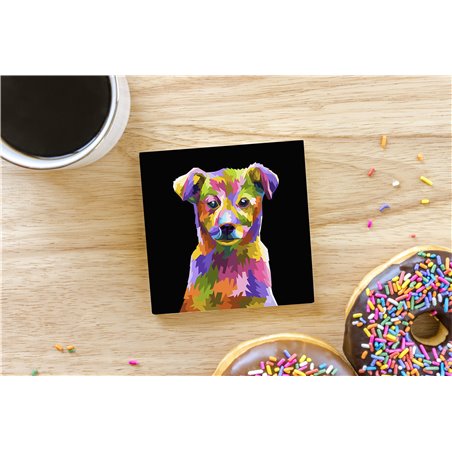 Tech Ceramic Coaster - 10cm  -  Dog (34)