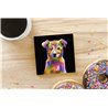 Tech Ceramic Coaster - 10cm  -  Dog (34)