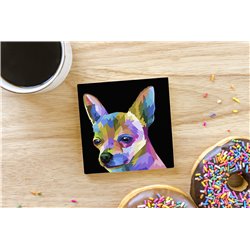 Tech Ceramic Coaster - 10cm  -  Dog (35)