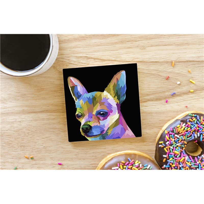 Tech Ceramic Coaster - 10cm  -  Dog (35)