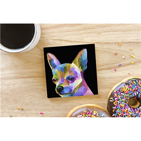 Tech Ceramic Coaster - 10cm  -  Dog (35)