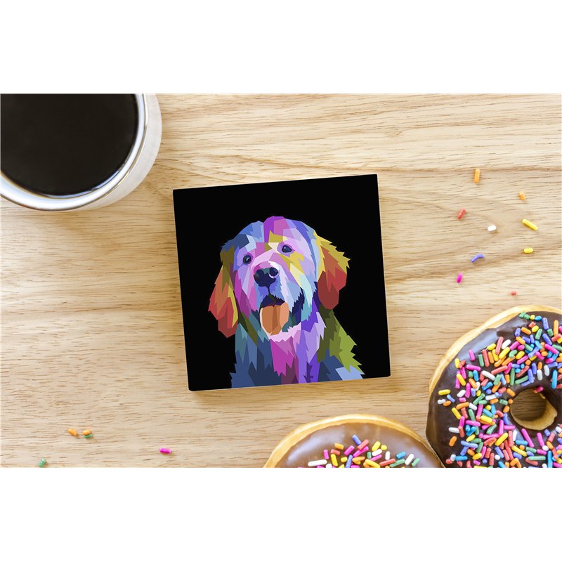 Tech Ceramic Coaster - 10cm  -  Dog (36)