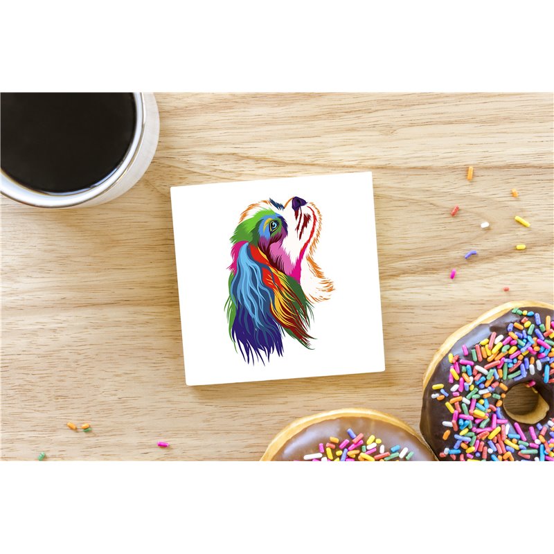Tech Ceramic Coaster - 10cm  -  Dog (38)
