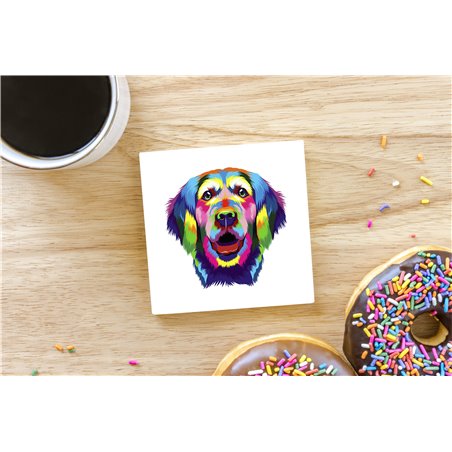 Tech Ceramic Coaster - 10cm  -  Dog (39)