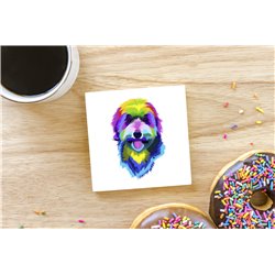 Tech Ceramic Coaster - 10cm  -  Dog (40)