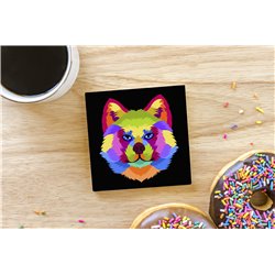 Tech Ceramic Coaster - 10cm  -  Dog (46)