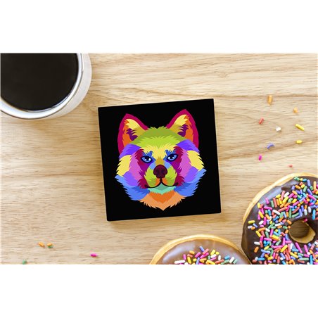 Tech Ceramic Coaster - 10cm  -  Dog (46)
