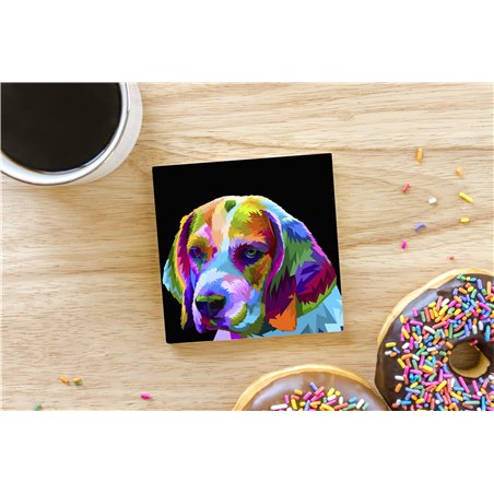 Tech Ceramic Coaster - 10cm  -  Dog (48)