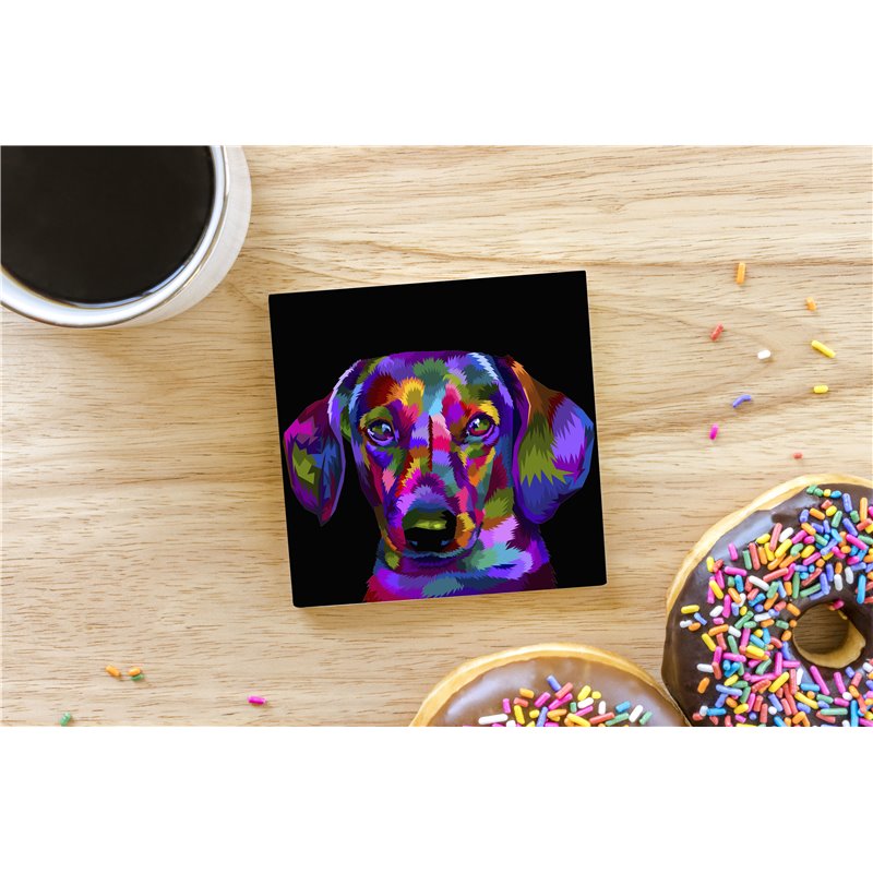 Tech Ceramic Coaster - 10cm  -  Dog (49)