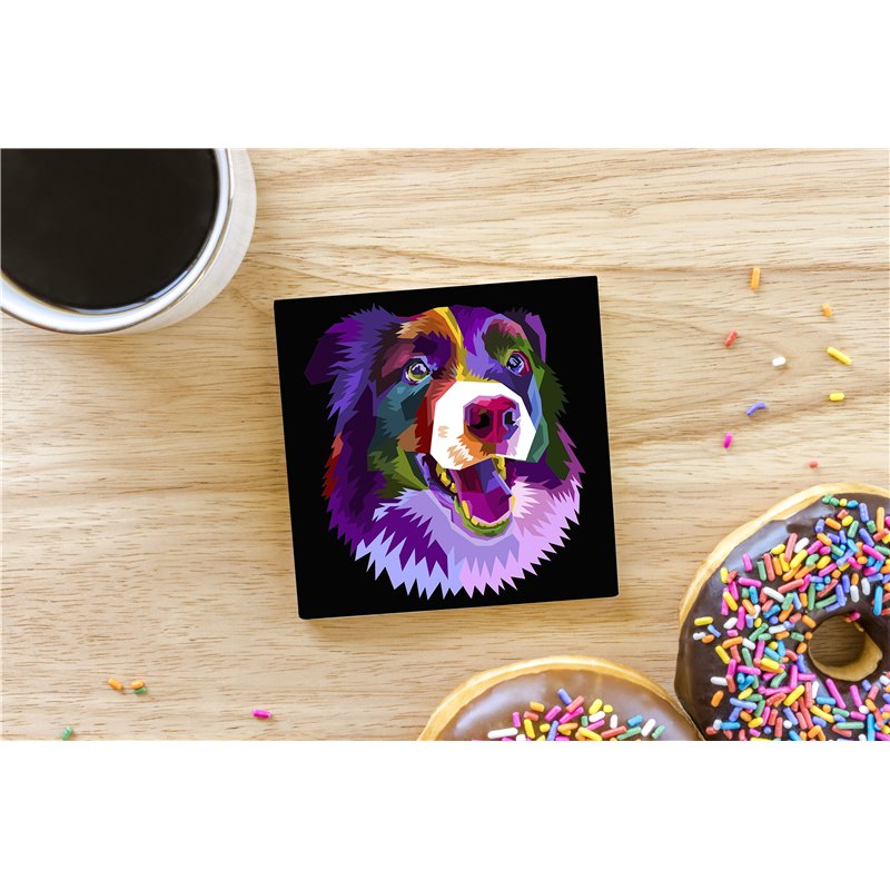 Tech Ceramic Coaster - 10cm  -  Dog (51)