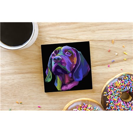 Tech Ceramic Coaster - 10cm  -  Dog (52)