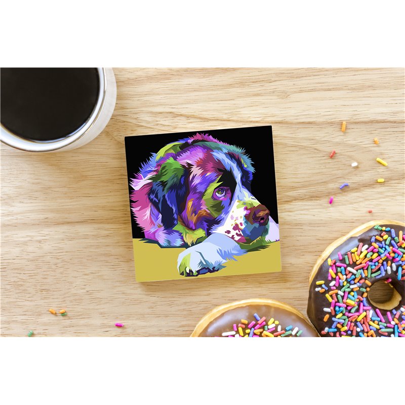 Tech Ceramic Coaster - 10cm  -  Dog (54)