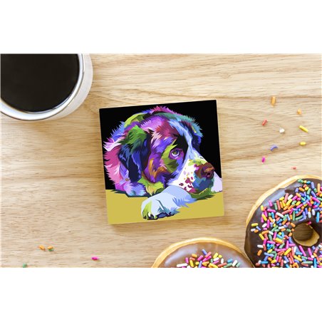 Tech Ceramic Coaster - 10cm  -  Dog (54)
