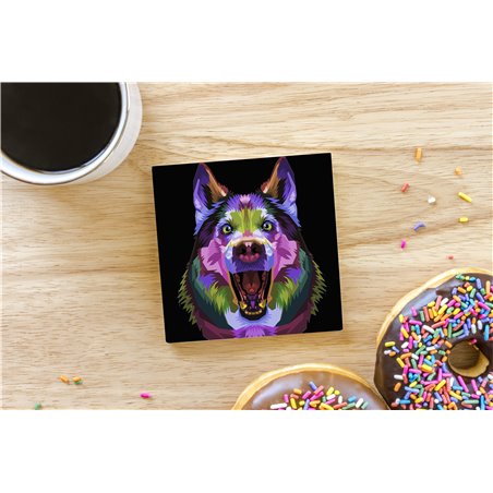 Tech Ceramic Coaster - 10cm  -  Dog (57)