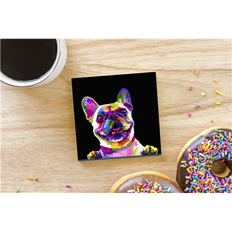 Tech Ceramic Coaster - 10cm  -  Dog (58)
