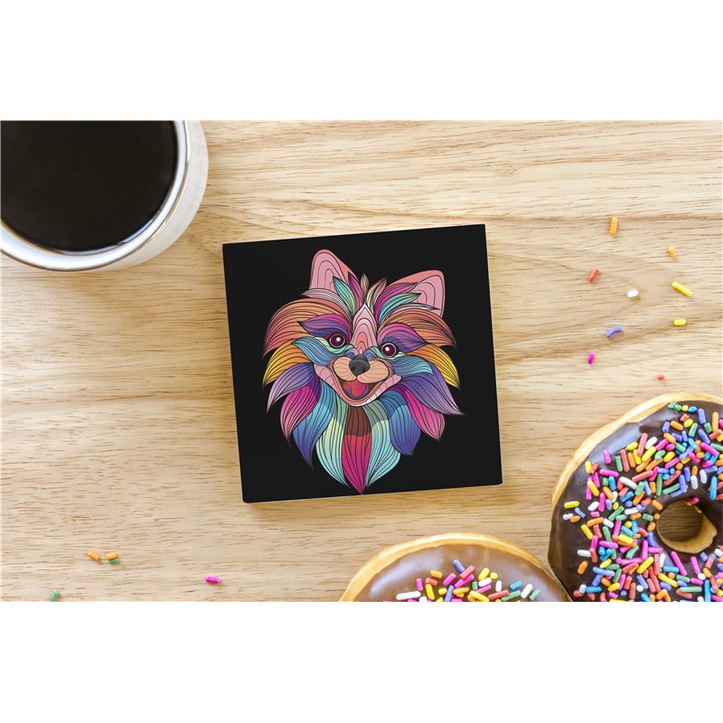 Tech Ceramic Coaster - 10cm  -  Dog (62)