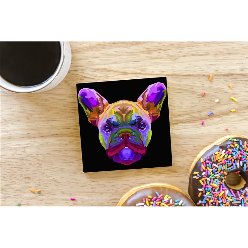Tech Ceramic Coaster - 10cm  -  Dog (63)