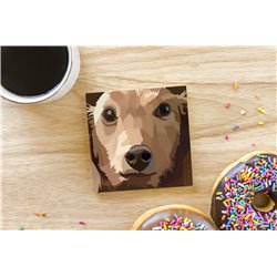 Tech Ceramic Coaster - 10cm  -  Dog (64)