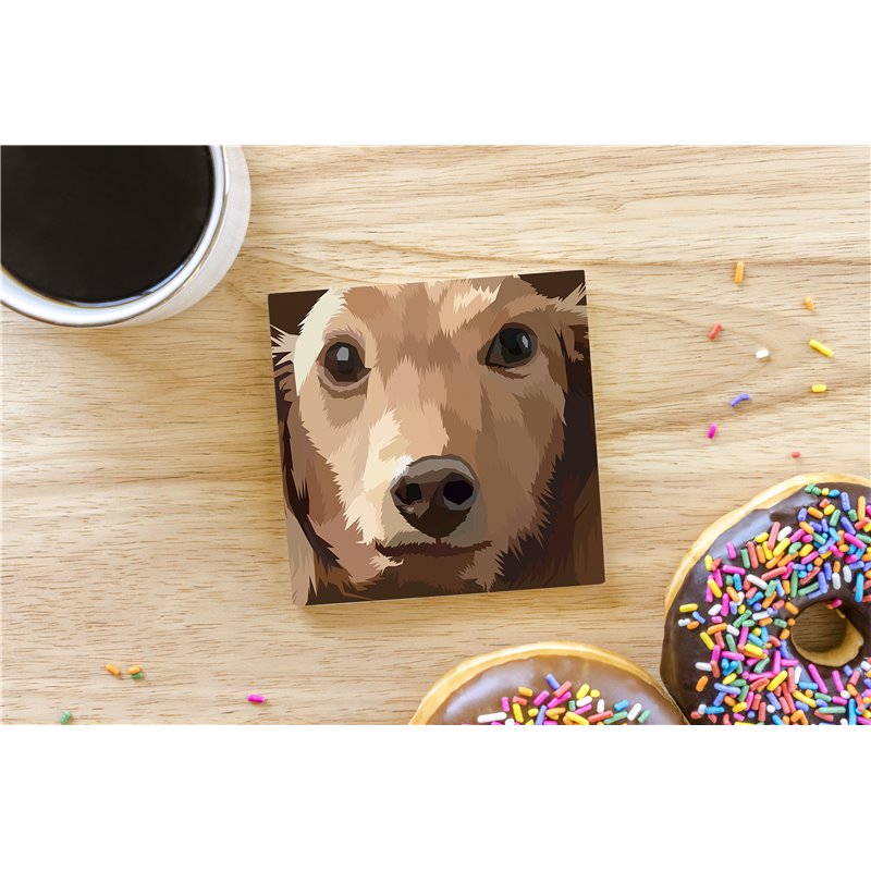 Tech Ceramic Coaster - 10cm  -  Dog (64)