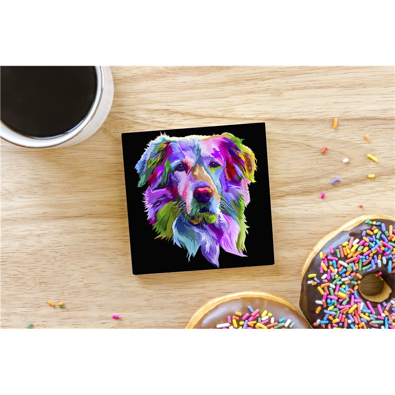 Tech Ceramic Coaster - 10cm  -  Dog (65)