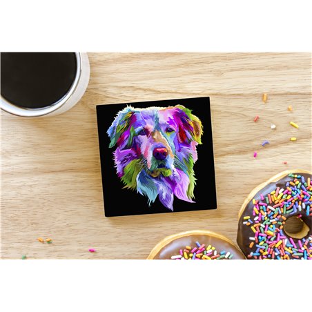 Tech Ceramic Coaster - 10cm  -  Dog (65)