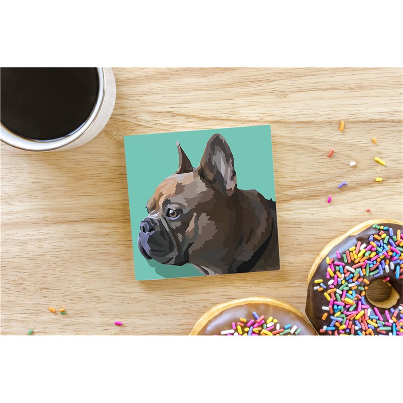 Tech Ceramic Coaster - 10cm  -  Dog (67)