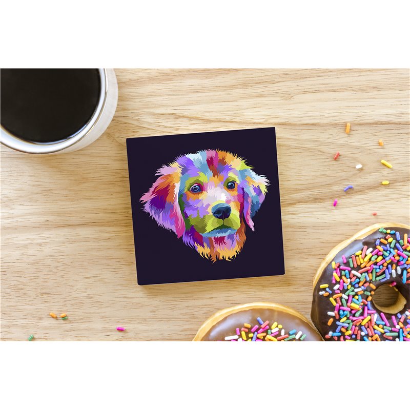 Tech Ceramic Coaster - 10cm  -  Dog (68)