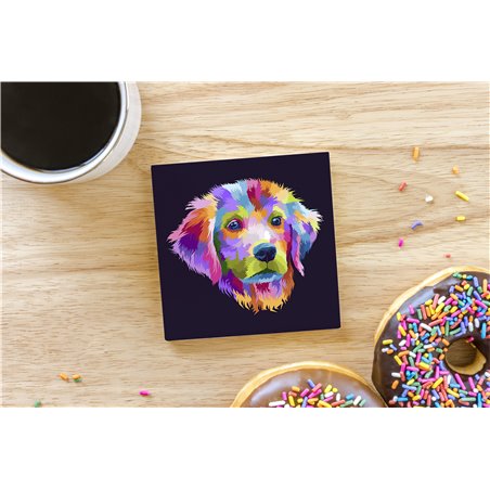 Tech Ceramic Coaster - 10cm  -  Dog (68)