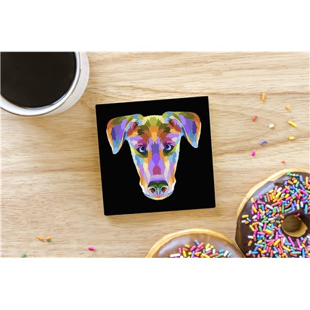Tech Ceramic Coaster - 10cm  -  Dog (69)