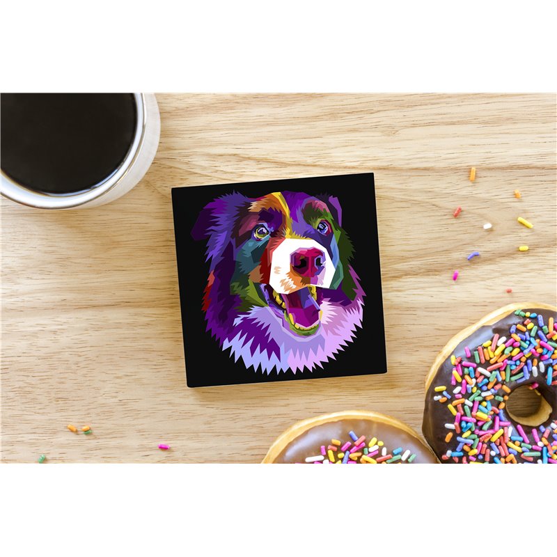 Tech Ceramic Coaster - 10cm  -  Dog (71)