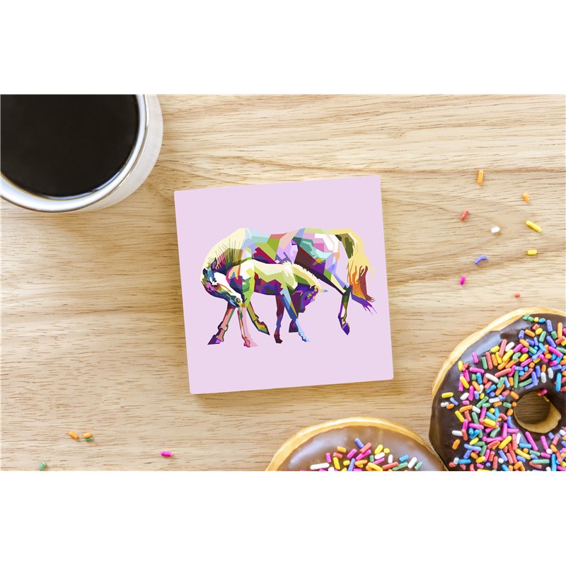 Tech Ceramic Coaster - 10cm  -  Horse (1)