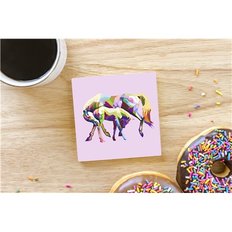 Tech Ceramic Coaster - 10cm  -  Horse (1)