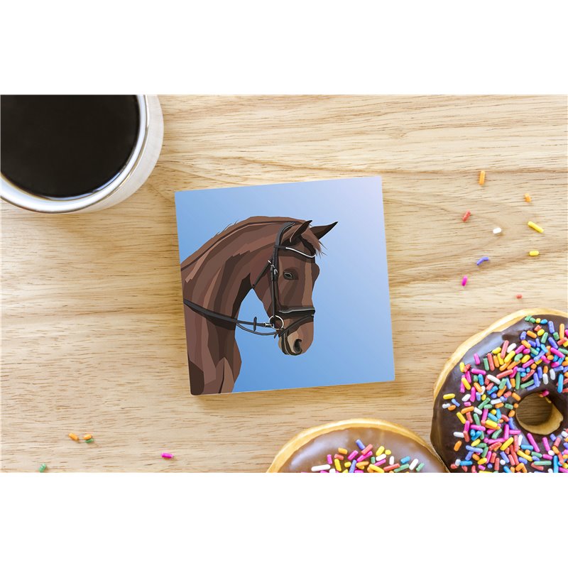 Tech Ceramic Coaster - 10cm  -  Horse (2)