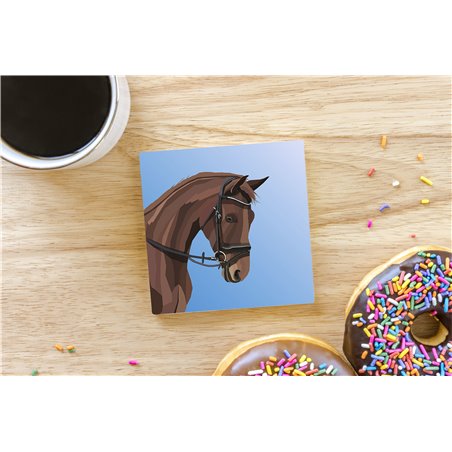 Tech Ceramic Coaster - 10cm  -  Horse (2)