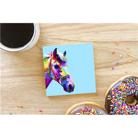 Tech Ceramic Coaster - 10cm  -  Horse (3)