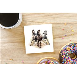 Tech Ceramic Coaster - 10cm  -  Horse (4)