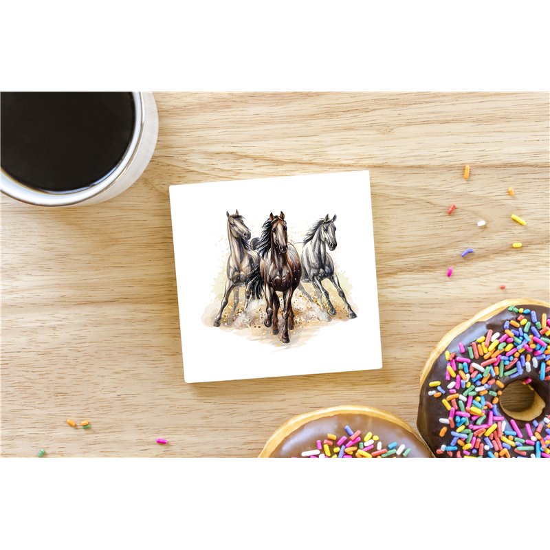 Tech Ceramic Coaster - 10cm  -  Horse (4)