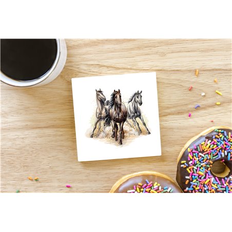 Tech Ceramic Coaster - 10cm  -  Horse (4)