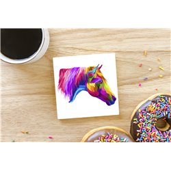 Tech Ceramic Coaster - 10cm  -  Horse (5)