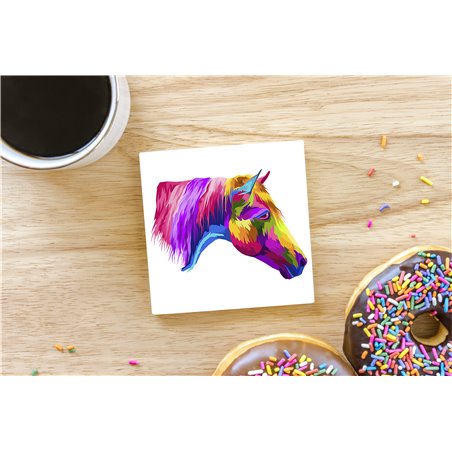 Tech Ceramic Coaster - 10cm  -  Horse (5)