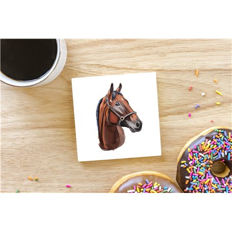 Tech Ceramic Coaster - 10cm  -  Horse (6)