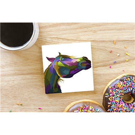 Tech Ceramic Coaster - 10cm  -  Horse (7)