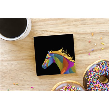 Tech Ceramic Coaster - 10cm  -  Horse (9)