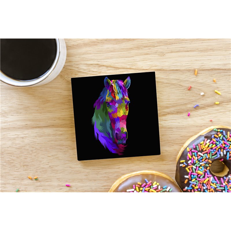 Tech Ceramic Coaster - 10cm  -  Horse (10)
