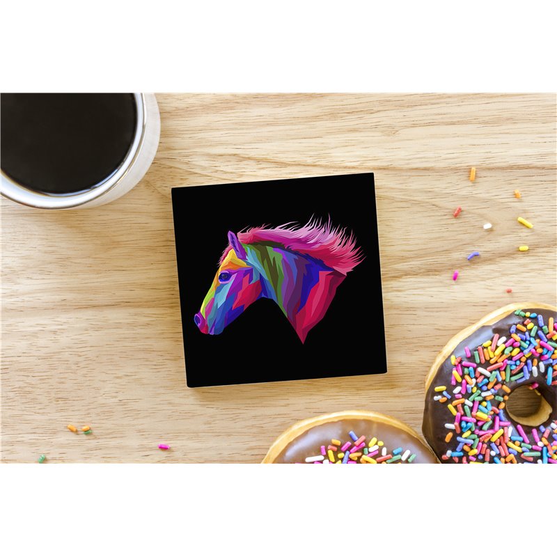 Tech Ceramic Coaster - 10cm  -  Horse (12)