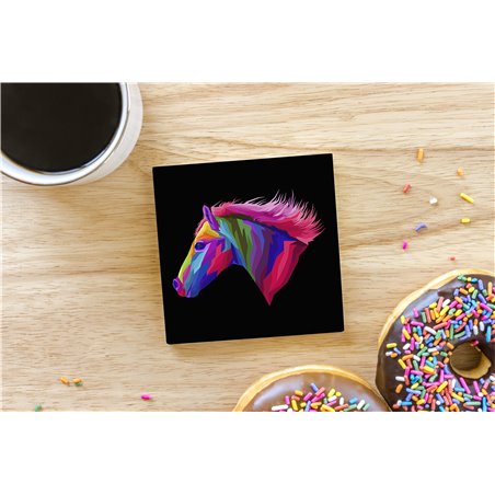 Tech Ceramic Coaster - 10cm  -  Horse (12)