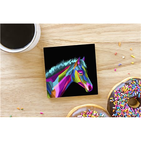 Tech Ceramic Coaster - 10cm  -  Horse (13)